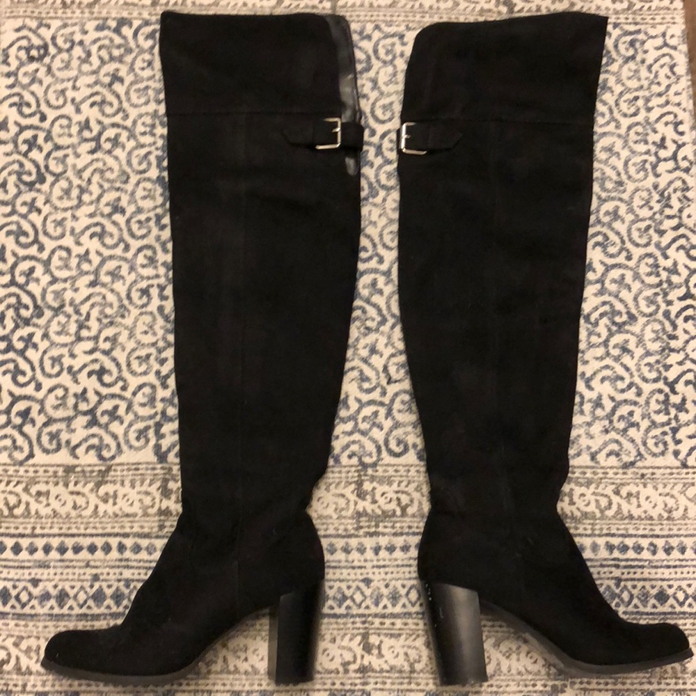 Thigh high black boots